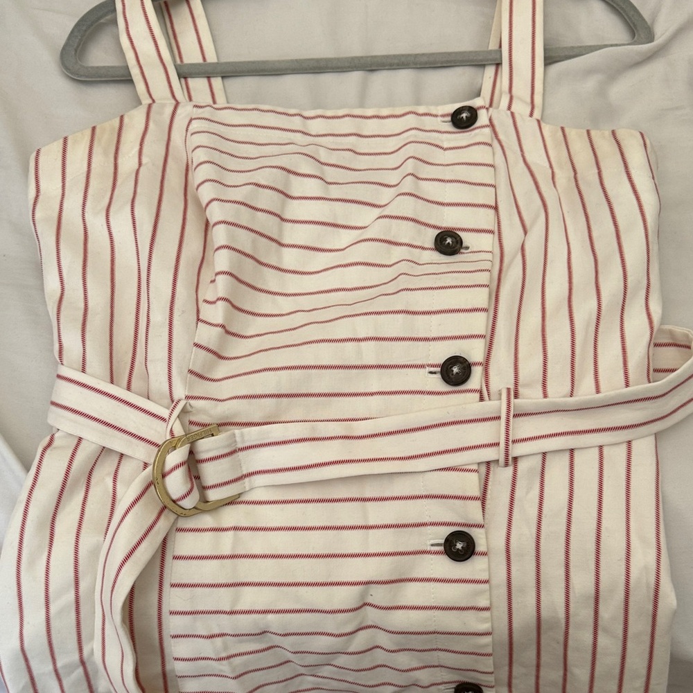 Tommy Hilfiger Red and White Striped Midi Dress